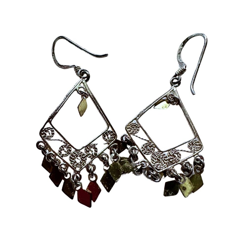Colorful Charm: Diamond-Shaped Geometric Earrings
